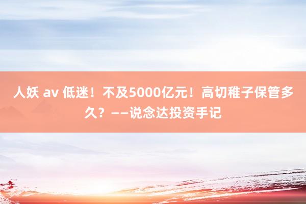 人妖 av 低迷！不及5000亿元！高切稚子保管多久？——说念达投资手记