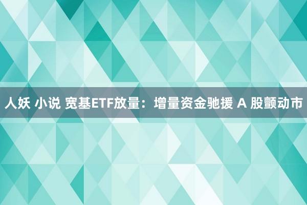 人妖 小说 宽基ETF放量：增量资金驰援 A 股颤动市